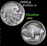 1920-p . . Buffalo Nickel 5c Grades vf++