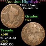 ***Auction Highlight*** 1786 Conn . . Colonial Cent 1c Graded vf+ By USCG (fc)