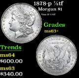 1878-p 7/8tf Vam 37 7/4tf . Morgan Dollar $1 Grades Select+ Unc
