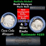 Full roll of Buffalo Nickels, 1923 on one end & a 'd' Mint reverse on other end (fc)