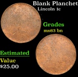 Blank Planchet . . Lincoln Cent 1c Grades Select Unc BN