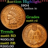***Auction Highlight*** 1904 . . Indian Cent 1c Graded GEM Unc RD By USCG (fc)