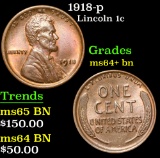 1918-p . . Lincoln Cent 1c Grades Choice+ Unc BN