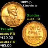 1932-p . . Lincoln Cent 1c Grades Choice+ Unc RD