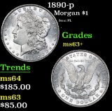 1890-p Semi PL . Morgan Dollar $1 Grades Select+ Unc