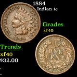1884 . . Indian Cent 1c Grades xf