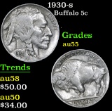 1930-s . . Buffalo Nickel 5c Grades Choice AU