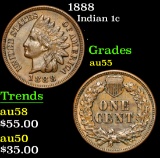 1888 . . Indian Cent 1c Grades Choice AU