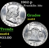 1962-p . . Franklin Half Dollar 50c Grades Choice Unc
