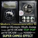 ***Auction Highlight*** 1996-p Oly High Jump  Modern Commem $1 Graded Gem++ Proof DCAM by USCG (fc)