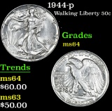 1944-p . . Walking Liberty Half Dollar 50c Grades Choice Unc