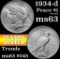 1934-d Peace Dollar $1 Grades Select Unc