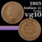 1865 Indian Cent 1c Grades vg+