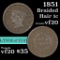 1851 Braided Hair Large Cent 1c Grades vf, very fine