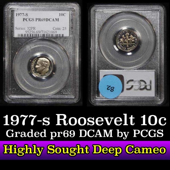 PCGS 1977-s Roosevelt Dime 10c Graded pr69 DCAM by PCGS