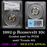 PCGS 1992-p Roosevelt Dime 10c Graded ms67 RD by PCGS