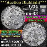 ***Auction Highlight*** 1834 Capped Bust Half Dollar 50c Graded Select Unc by USCG (fc)