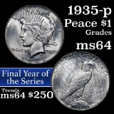 1935-p Peace Dollar $1 Grades Choice Unc (fc)