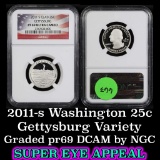 NGC 2011-s Gettysburg Washington Quarter 25c Graded pr69 DCAM by NGC