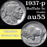 1937-p Buffalo Nickel 5c Grades Choice AU