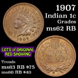 1907 Indian Cent 1c Grades Select Unc RB