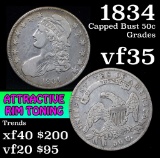 1834 Capped Bust Half Dollar 50c Grades vf++