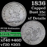 1836 Capped Bust Quarter 25c Grades xf details (fc)