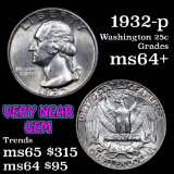 1932-p Washington Quarter 25c Grades Choice+ Unc