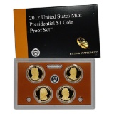 2012 PRESIDENTIAL Dollar Proof Set DEEP CAMEO Mint Coins w/coa