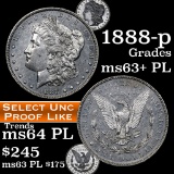 1888-p Morgan Dollar $1 Grades Select Unc+ PL