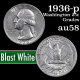 1936-p Washington Quarter 25c Grades Choice AU/BU Slider