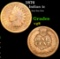 1874 Semi Key Date . Indian Cent 1c Grades vg, very good
