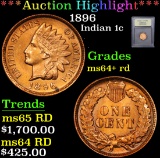 ***Auction Highlight*** 1896 . . Indian Cent 1c Graded GEM Unc RD By USCG (fc)