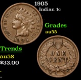 1905 . . Indian Cent 1c Grades Select AU