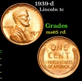 1939-d . . Lincoln Cent 1c Grades GEM Unc RD