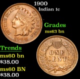 1900 . . Indian Cent 1c Grades Select Unc BN
