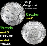 1884-p Nice Gem Example . Morgan Dollar $1 Grades GEM Unc