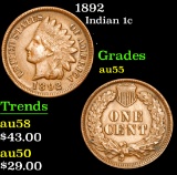 1892 . . Indian Cent 1c Grades Choice AU