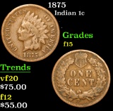 1875 . . Indian Cent 1c Grades f+
