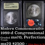 1989-d Congressional Bicentennial Unc . . Modern Commem Dollar $1 Graded ms70, Perfection by USCG