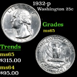 1932-p . . Washington Quarter 25c Grades GEM Unc