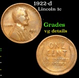 1922-d . . Lincoln Cent 1c Grades vg details