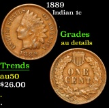 1889 . . Indian Cent 1c Grades AU Details