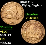 1858 SL . . Flying Eagle Cent 1c Grades vf details