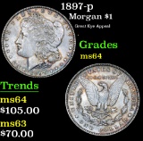1897-p Great Eye Appeal . Morgan Dollar $1 Grades Choice Unc