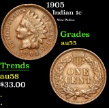 1905 Nice Patina . Indian Cent 1c Grades Choice AU