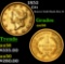 1852 Scarce Gold Rush Era $1 . Gold Dollar 1 Grades Choice AU/BU Slider