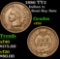 1886 TY2 Semi Key Date . Indian Cent 1c Grades vf++
