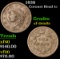 1838 . . Coronet Head Large Cent 1c Grades xf details