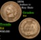 1874 Key Date . Indian Cent 1c Grades f, fine